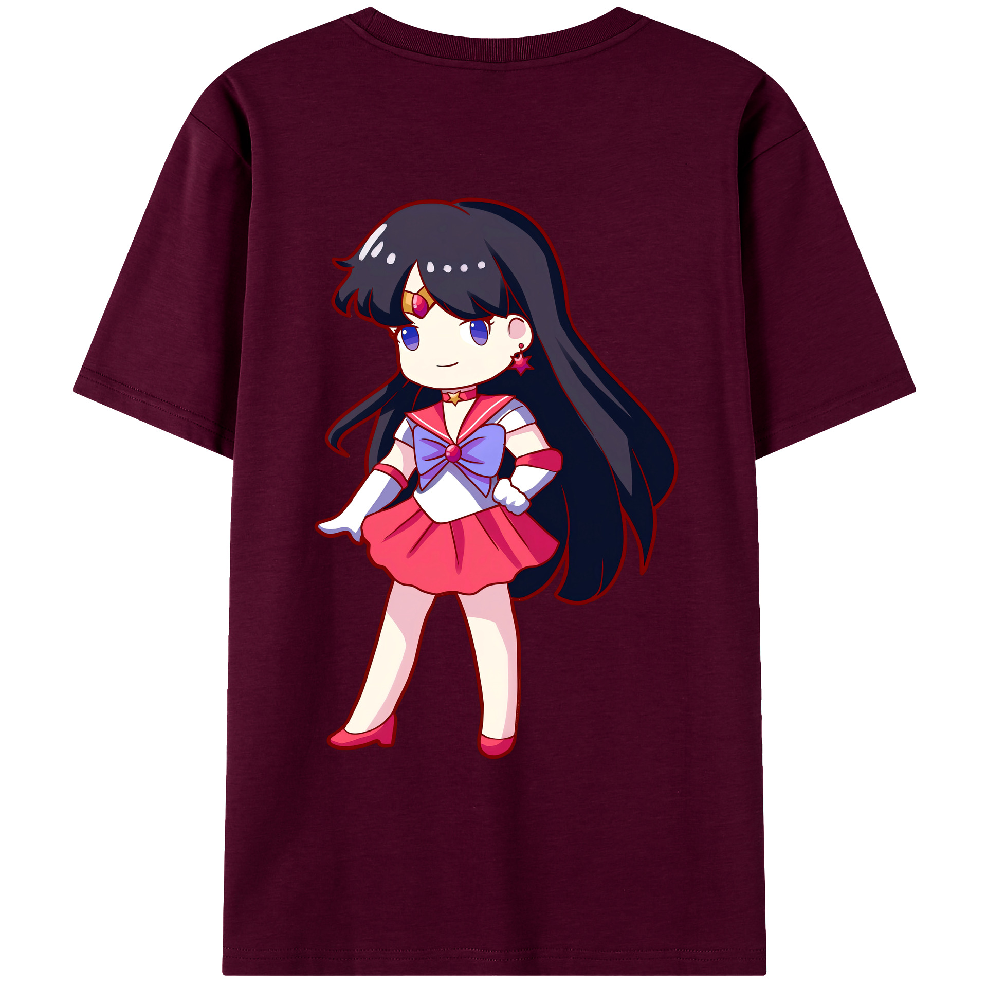 （画像用） 美少女戦士セーラームーン 火野レイ ひの レイ Sailor Moon Hino Rei （セーラーマーズ,Sailor Mars） レディース半袖Tシャツ(バックプリント)